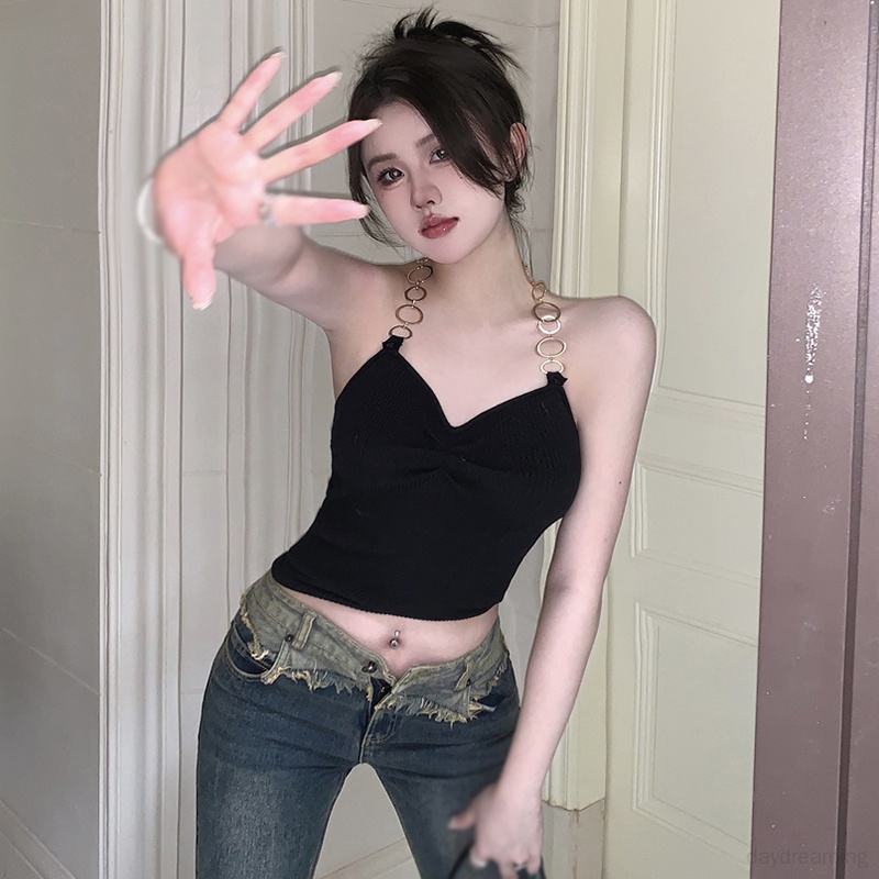 Áo croptop Sát Nách Phong Cách Hàn Quốc Thời Trang Mùa Hè Cho Nữ