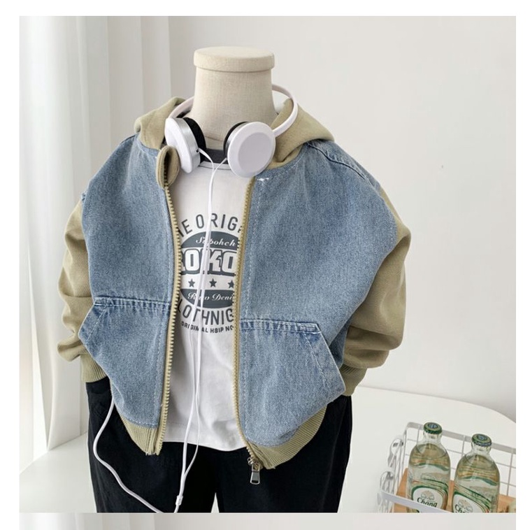 Áo Khoác Có Nón Và Khóa Kéo Phong Cách Hàn Quốc Thời Trang Mùa Thu Mới Cho Bé Trai