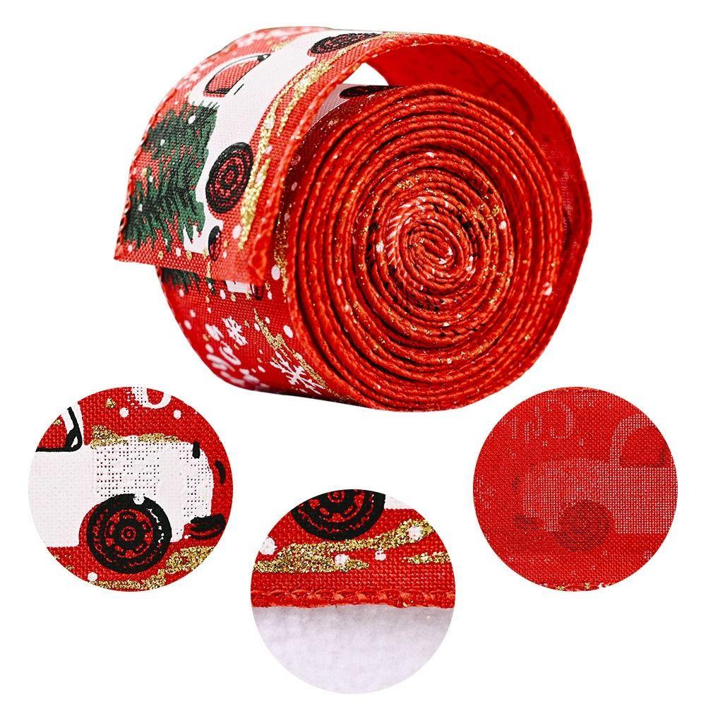 Cuộn Dây Ruy Băng Họa Tiết Xe Hơi Giáng Sinh Cổ Điển Viền Có Dây Dùng Gói Quà diy