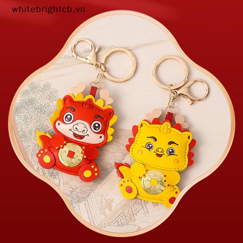 / / Cny Trang Trí 2024 / / Ốp Điện Thoại Da Đựng Tiền Xu May Mắn Hình Rồng Hoạt Hình Trung Hoa Đáng Yêu Bằng Đồng Làm Quà Tặng Xe Hơi