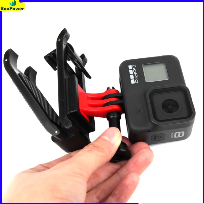 Boupower Kẹp Gắn Ba Lô Bằng Nhựa Màu Đen Cho camera Thể Thao gopro osmo