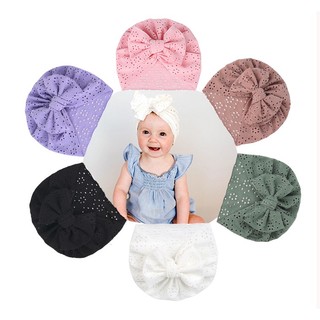 Nơ bé nón tập đi trẻ sơ sinh màu trơn nơ co giãn mũ turban trẻ em bé trai bé gái ấn độ mũ phụ kiện cho bé ảnh chống đỡ
