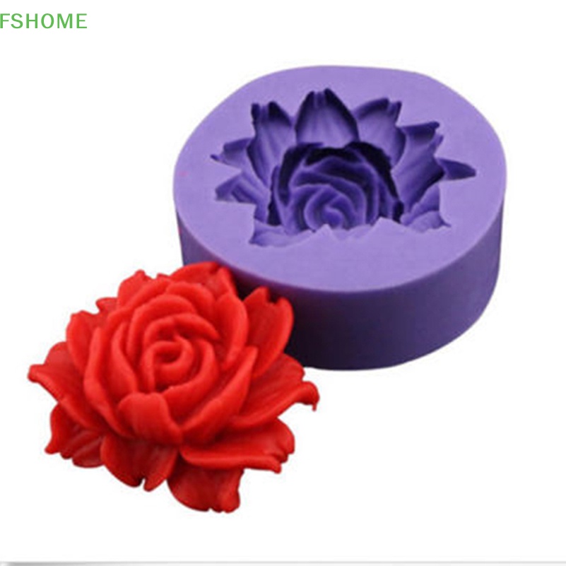Gcdhome 3D Hoa Hồng Hoa Fondant Bánh Sô Cô La Sugarcraft Khuôn Cắt Dụng Cụ Silicon DIY HOT