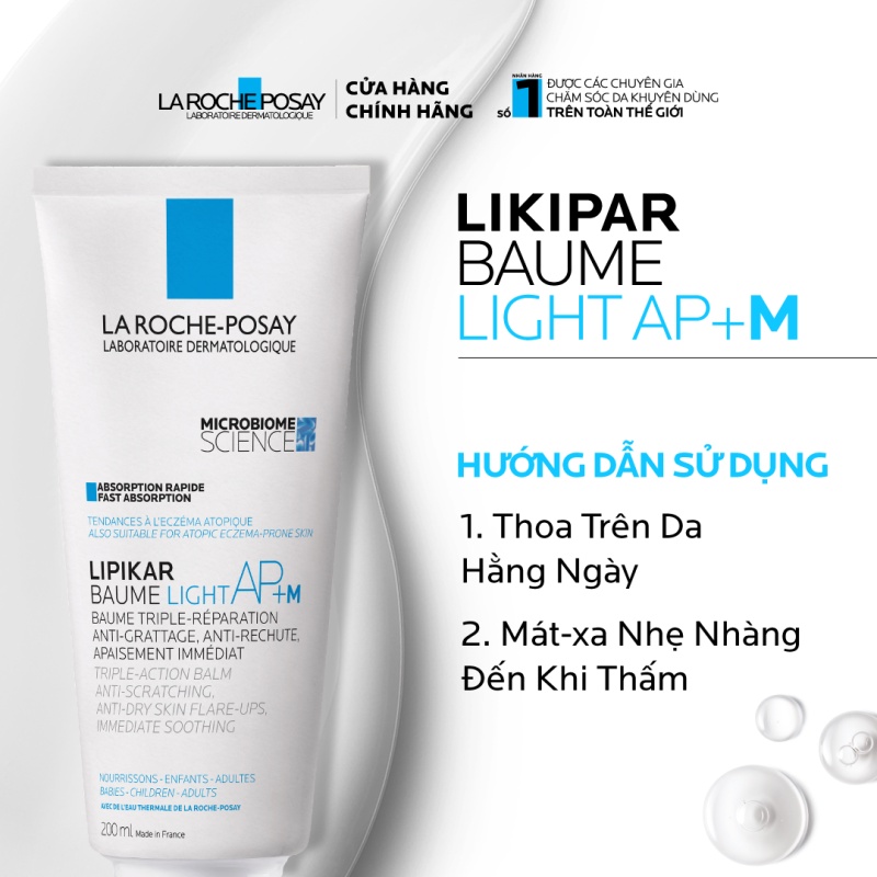 Kem dưỡng làm dịu da La Roche-Posay Lipikar Baume Light AP+M 200ml