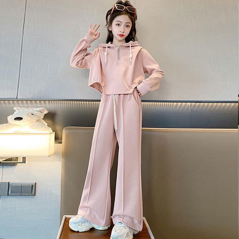 Set Áo Hoodie Và Quần Dài Thời Trang Mùa Thu Cho Bé Gái 5-6 - 7-8 - 9-10 - 11-12 - 13-14 Tuổi