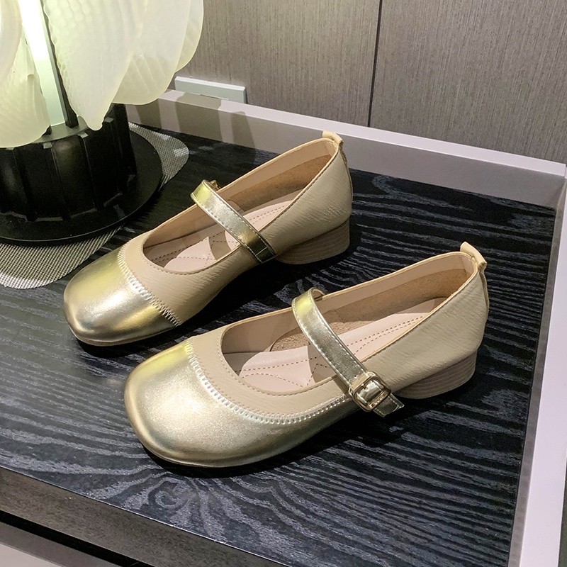 Giày Búp Bê Da Mũi Tròn Thời Trang Thanh Lịch Cho Nữ