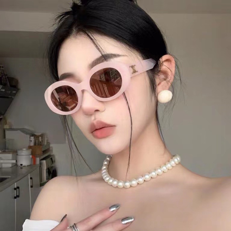 Kính Râm Nhựa Hình oval Chống Tia uv400 Phong Cách Hàn Quốc Thời Trang Cho Nữ