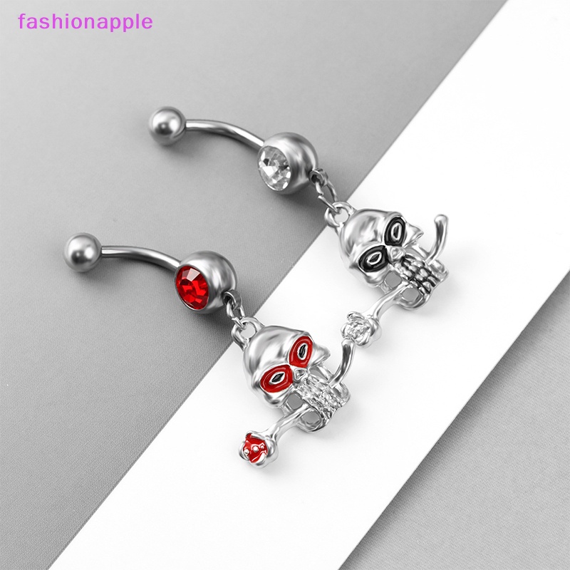 Thời Trang Khuyên Rốn Hình Đầu Lâu Hoa Hồng Bằng Thép Không Gỉ