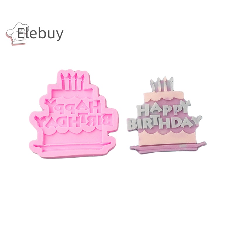 Khuôn silicone ELEBUY tạo hình chữ happy birthday làm kẹo / socola trang trí bánh kem DIY