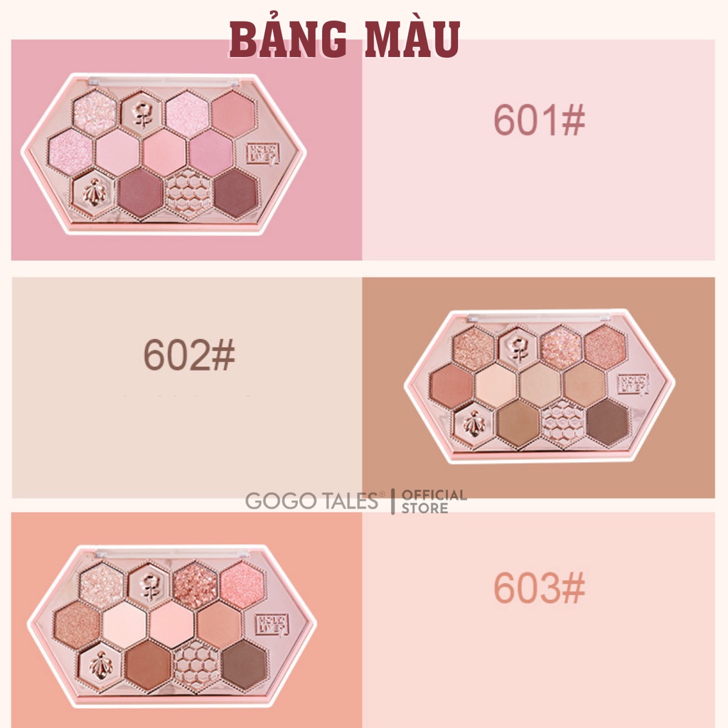 Phấn mắt nội địa trung Hold Live chính hãng Bảng mắt Chamm nhiều màu có nhũ chống thấm nước HoneyComb cao cấp HL506 .