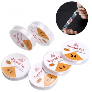 Cuộn dây chuỗi hạt pha lê trong suốt đường kính 0.4-1mm 5-15m dùng làm trang sức diy