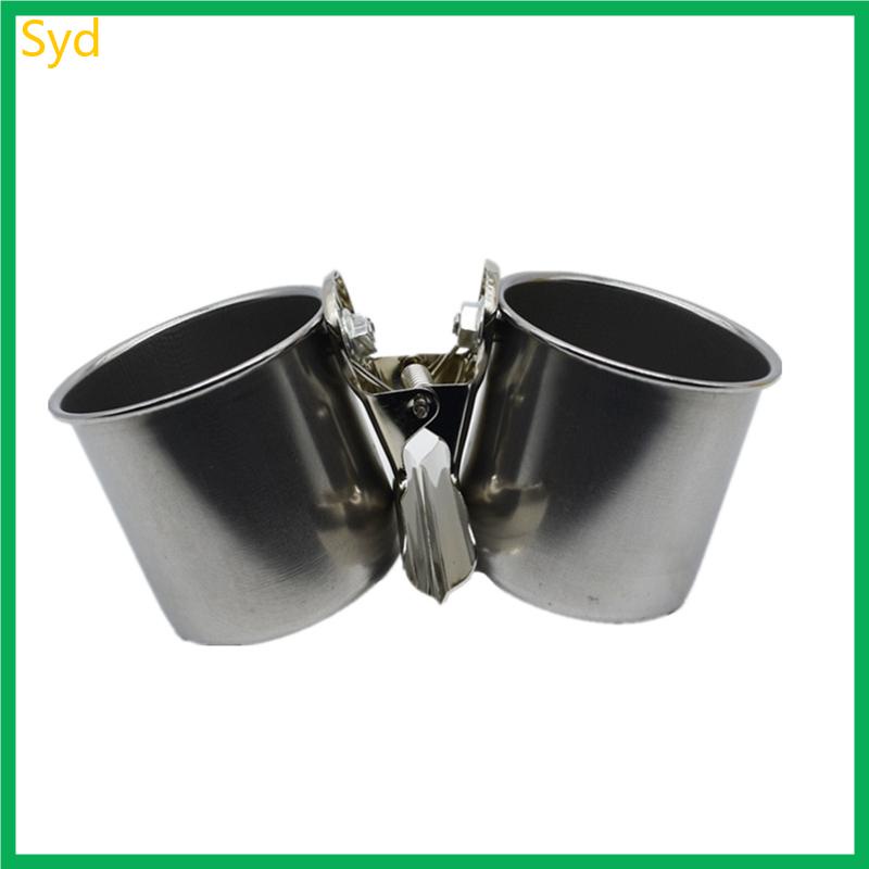 Cốc Đựng Thức Ăn / Nước Uống Hai Lớp Dạng Lồng Chim Bằng Thép Không Gỉ Có Kẹp Cố Định Đứng
