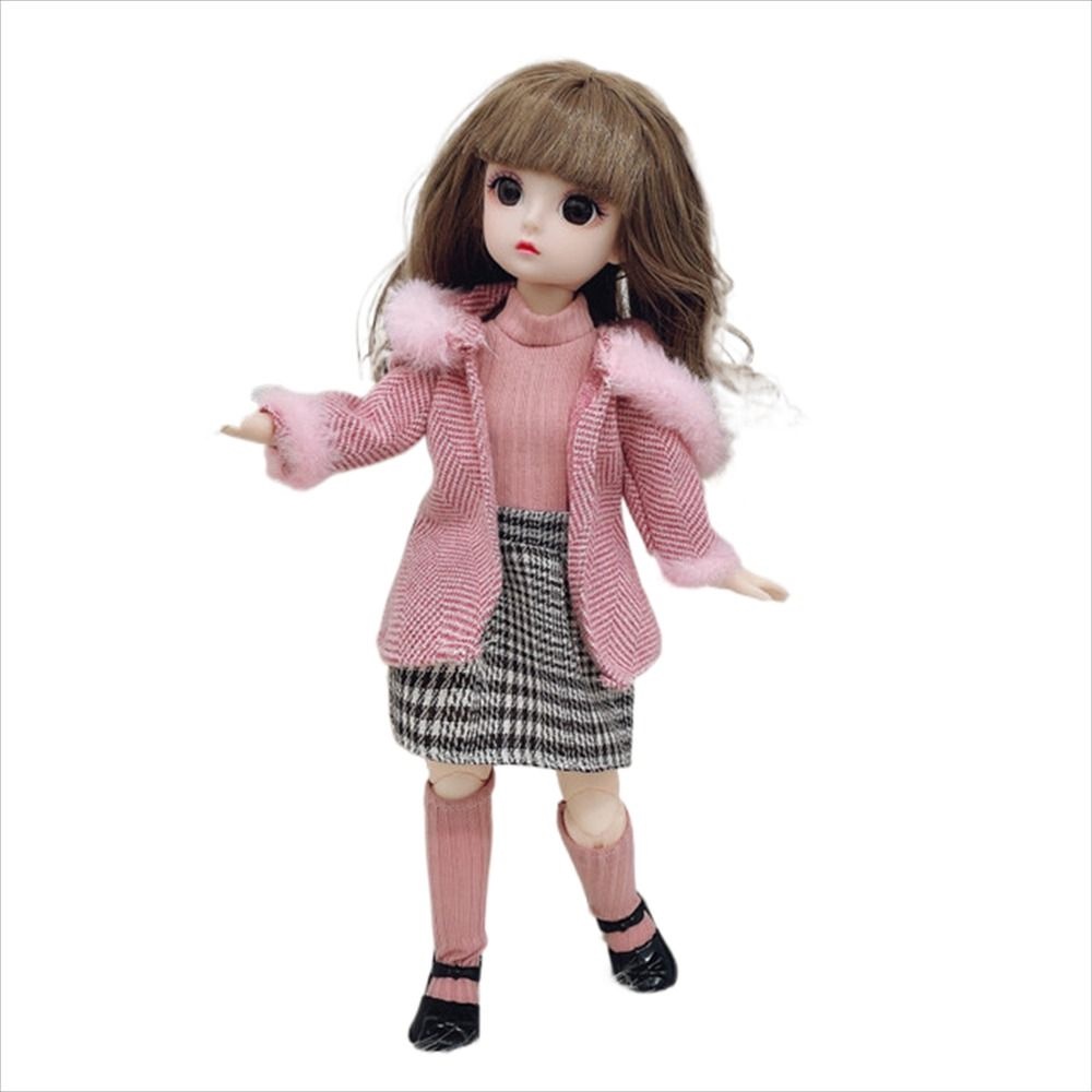 Búp Bê Bé Gái Mặc Đầm 3d 12 Khớp Có Thể Di Chuyển + Giày / Giày / Búp Bê bjd / Búp Bê bjd / Quà Tặng Giáng Sinh