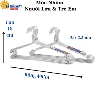 ComBo 10 Móc phơi quần áo cho người lớn ,trẻ em, to dày, không ố vàng Móc nhôm tiện dụng giá rẻ