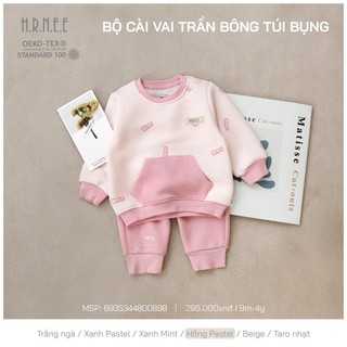 [Hrnee] Bộ nỉ trần bông cho bé.