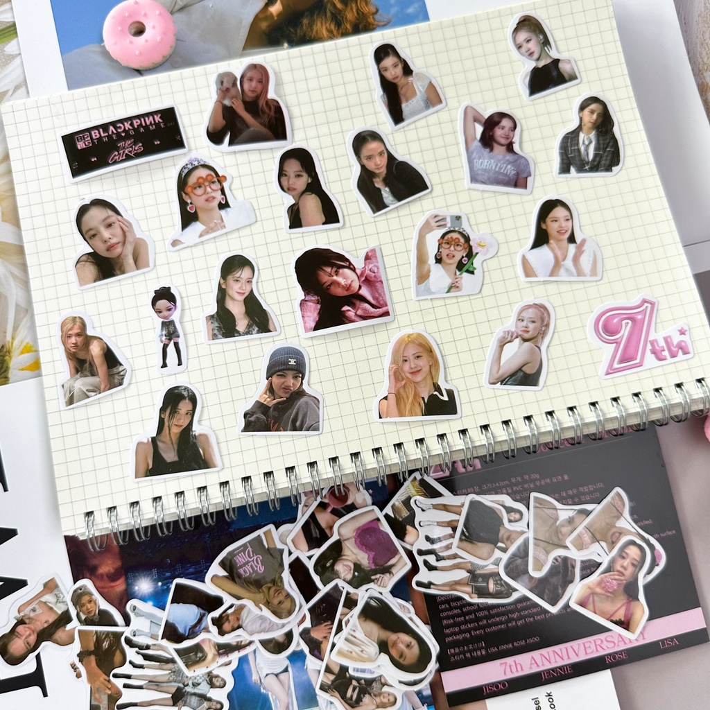 Bộ 89 Miếng Dán Trang Trí Sổ Tay Hình lisa jisoo bp Nhóm blackpink