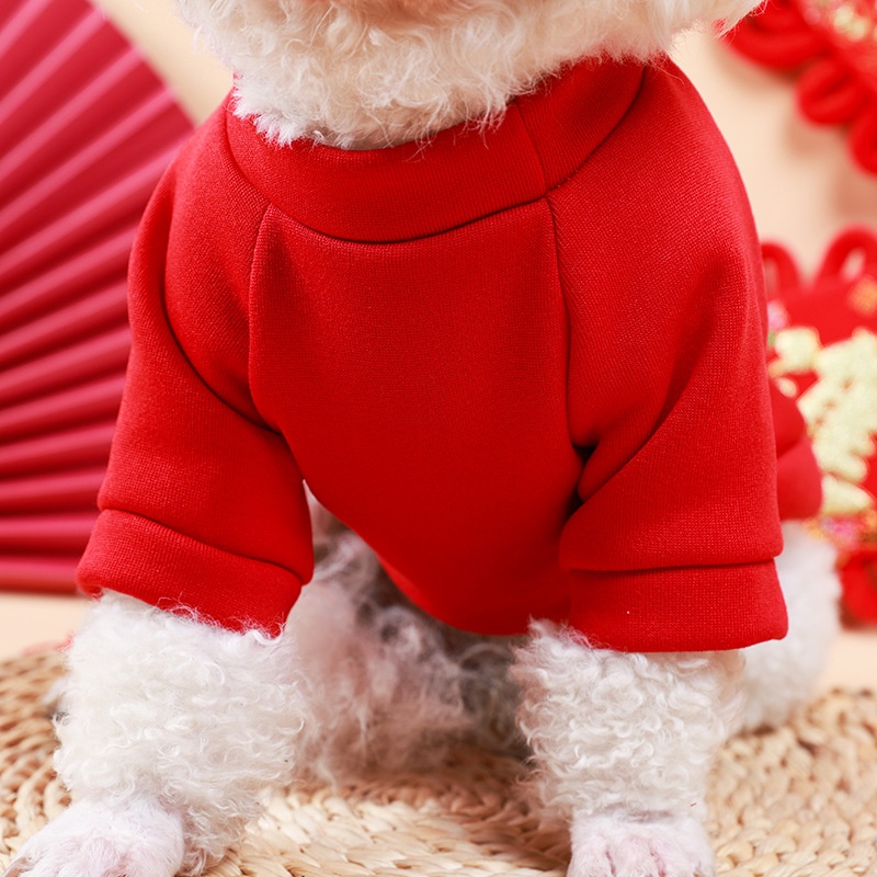 Áo hoodie Vải Lông Cừu Mừng Năm Mới Thời Trang Xuân Đông Cho Thú Cưng