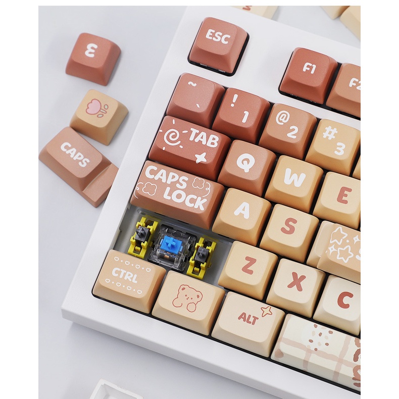 Bàn Phím Cơ 133 Phím Hình Gấu Hoạt Hình Đáng Yêu