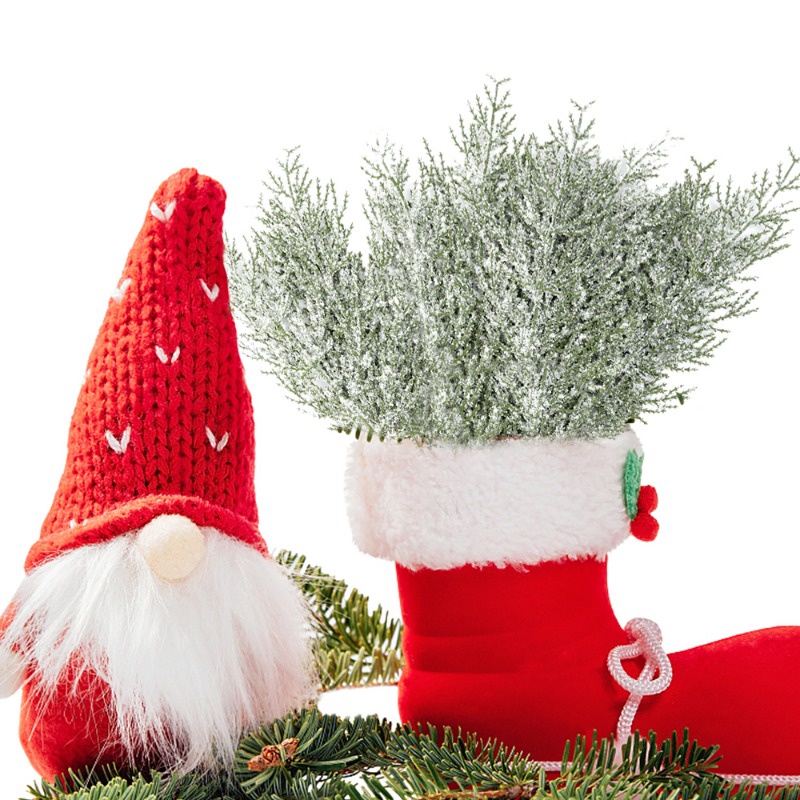 Set 1 / 5 Bình Hoa Tuyết Giả Trang Trí Giáng Sinh