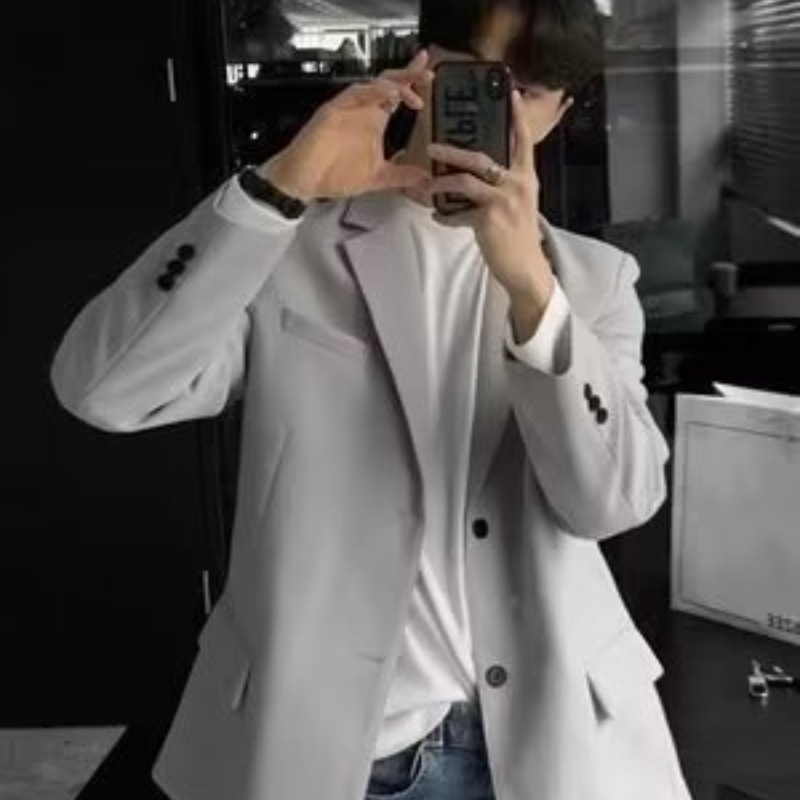 Áo Khoác Vest Màu Trơn Phong Cách Hàn Quốc Đơn Giản Thời Trang Cho Nam