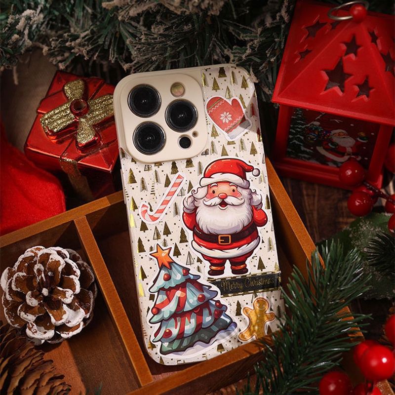 Bộ 50 sticker Dán Trang Trí Giáng Sinh Hình Ông Già Noel Hoạt Hình diy