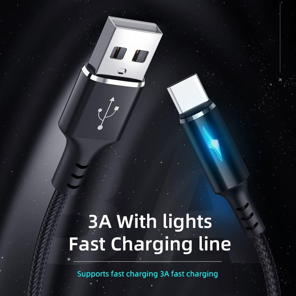 Dây Cáp usb Loại c 5a Có Đèn led 1.2 / 2m 2 Trong 1 Cho / huawei / poco