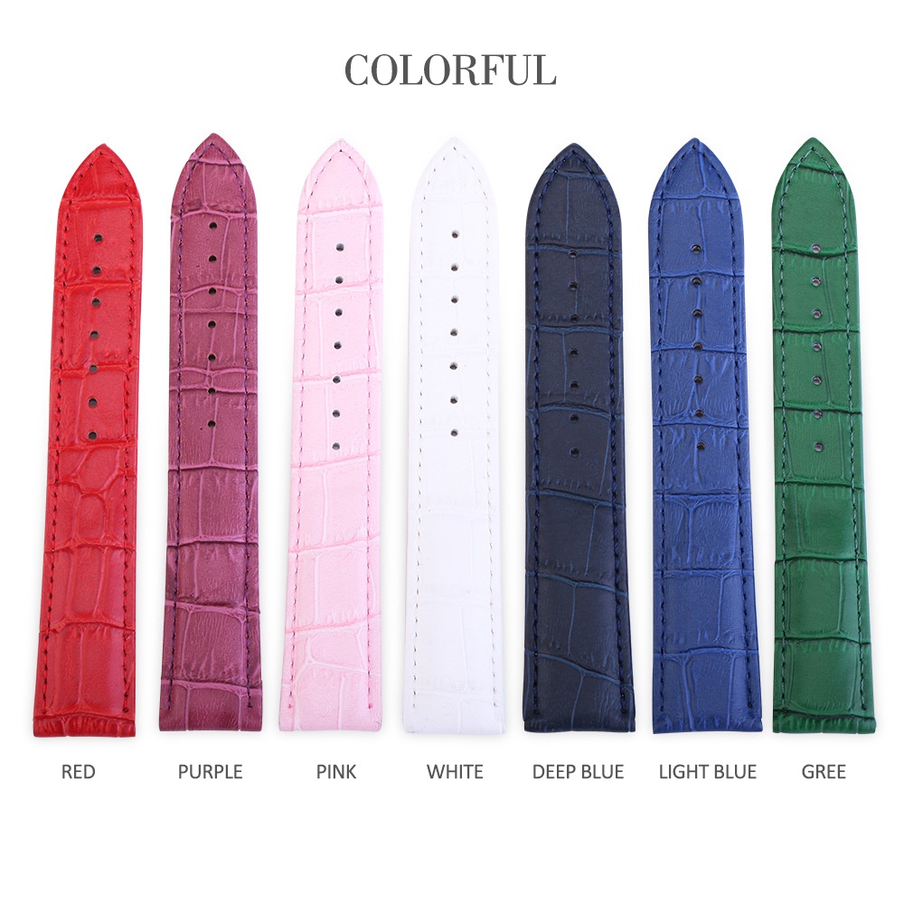 Dây Da Cá Sấu 10mm 12mm 13mm 14mm 15mm 16mm 17mm 18mm 19mm 20mm 22mm 24mm Cho Đồng Hồ Đeo Tay