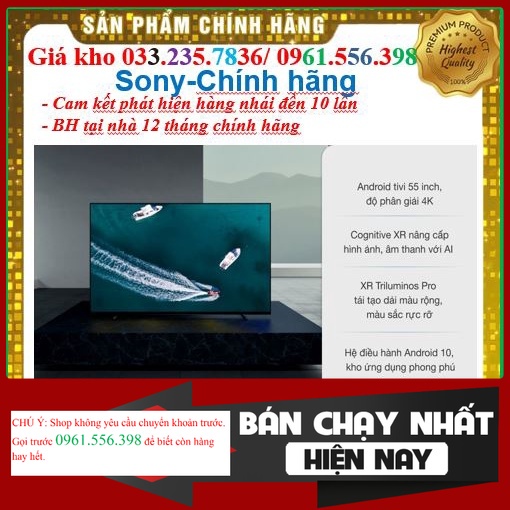 {NEW.} Smart Tivi OLED Sony 55 Inch 4K XR-55A80J &lt; Chính hãng BH:24 tháng tại nhà toàn quốc &gt; - Mới 100%