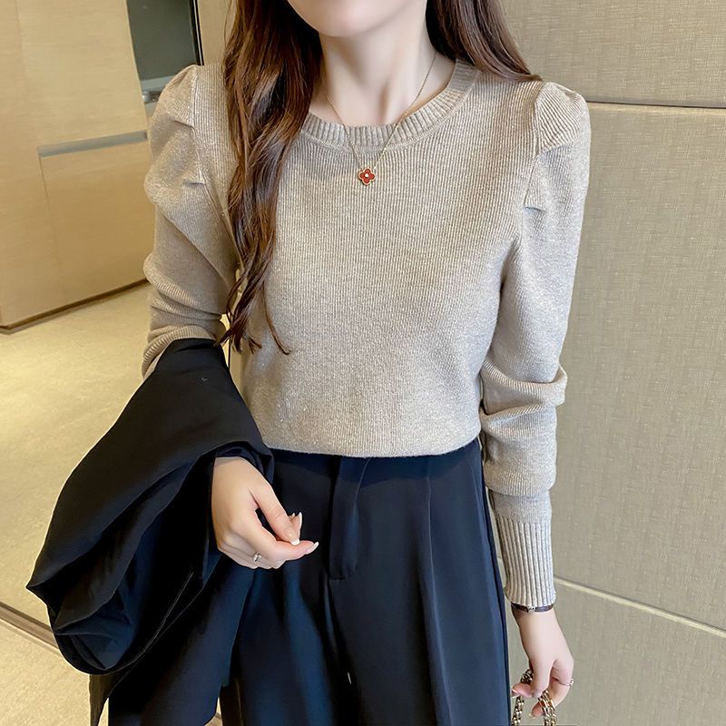 Áo sweater Tay Phồng Dài Dáng Rộng Phong Cách Hàn Quốc Thời Trang Cho Nữ