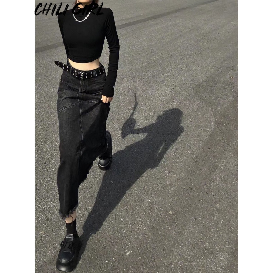 CHILI GIRL váy Chân váy thời trang váy nữ Korean xu hướng Vintage Dễ thương WWY23936LH39Z230925