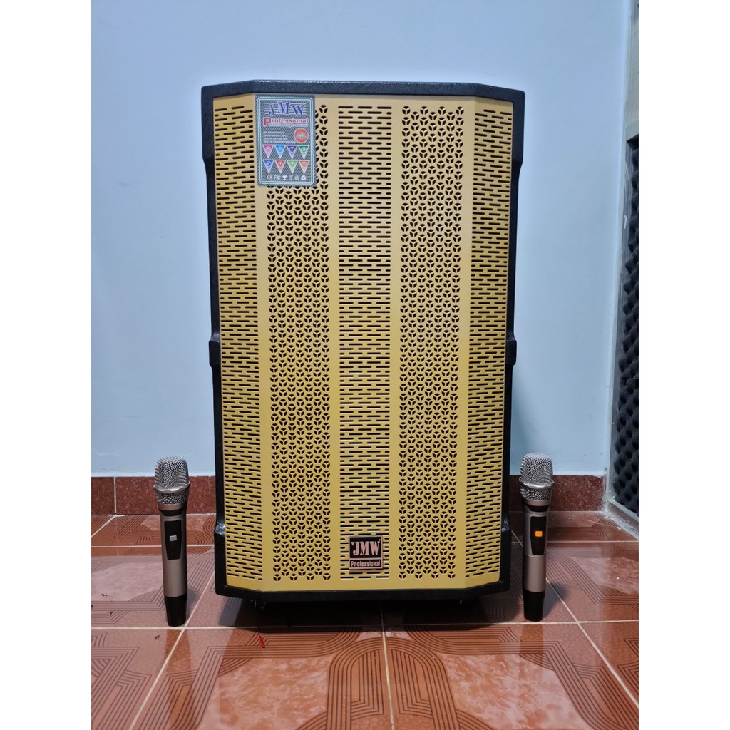 Loa Kéo JMW 15M, Loa Karaoke Di Động, Công Suất Lớn, Bass 40cm tặng kèm 2 micro UHF cao cấp