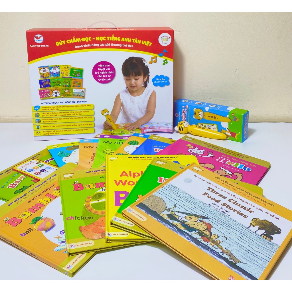 Bộ sách: Bút chấm đọc - Học tiếng Anh Tân Việt - Bản Quyền