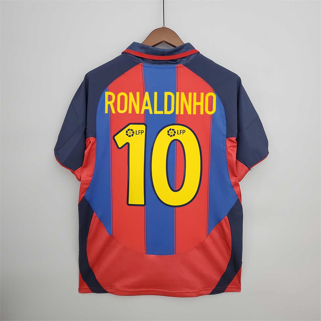 Áo Bóng Đá Chất Lượng Cao Phong Cách vintage 2003-04 barcelona 2003-04