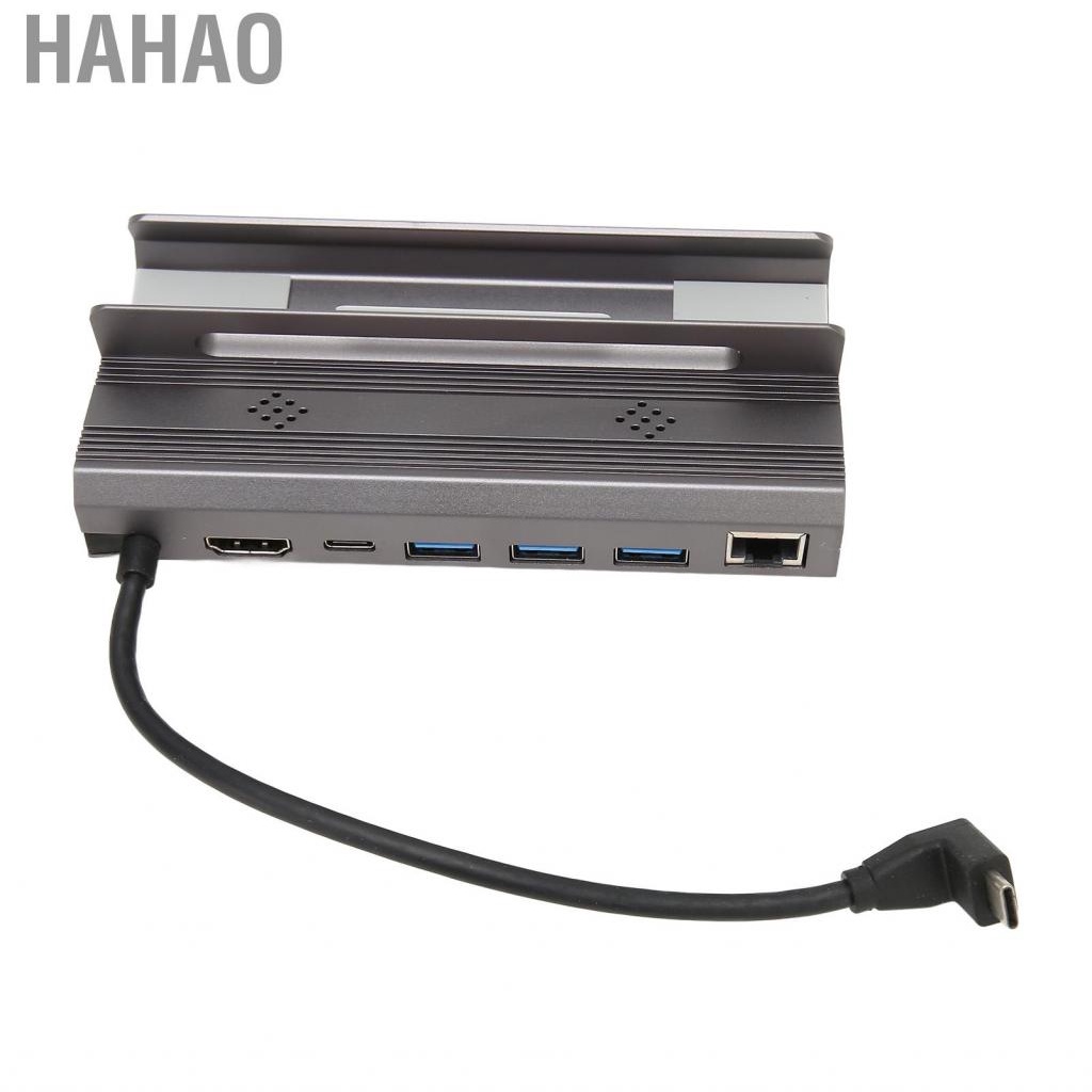 Hahao Game Console Dock 4K 60HZ Aluminum Alloy Housing 6 in 1 Gigabit Network Port USB3.0 Hub Docking Station for