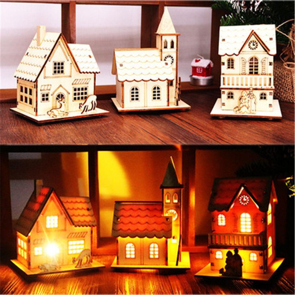 Muvako Nhà Gỗ Có Đèn led Phát Sáng Trang Trí Giáng Sinh Sang Trọng