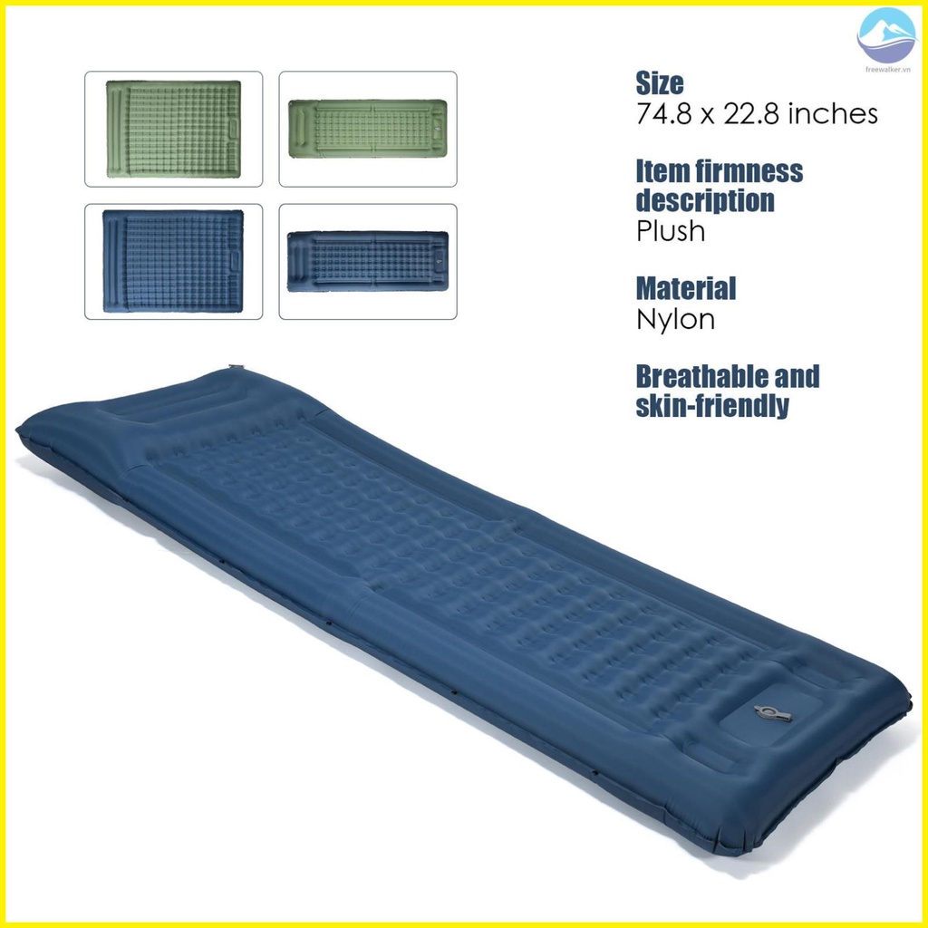 Lightweight Inflatable Sleeping Pad Extra Thick 4 Inch Mat Air Mattress with Pump for Backpacking Traveling