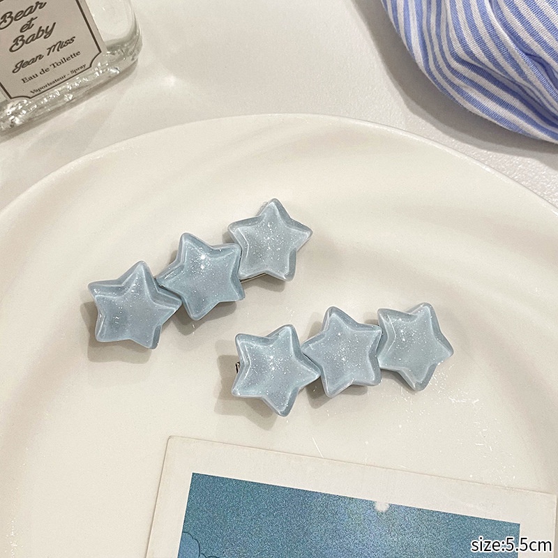 Set Kẹp Tóc mái Ngôi Sao Đính Kim Cương Phong Cách Cao Cấp Linh Hoạt Phụ Kiện Tóc