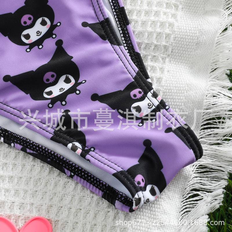 Kuromi Bộ bikini Màu Tím Phong Cách Thời Trang Kỳ Nghỉ 2023 Dành Cho Nữ