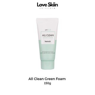 Sửa rửa mặt rau má dịu nhẹ pH 5.5 Heimish All Clean Green Foam full size 150g và mini 30g