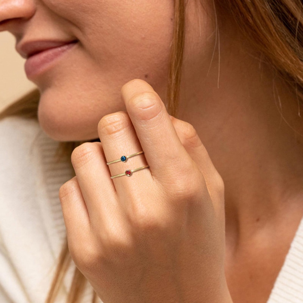 Vnox Nhẫn Mạ Vàng 18k Đính Đá zircon 1mm Thời Trang