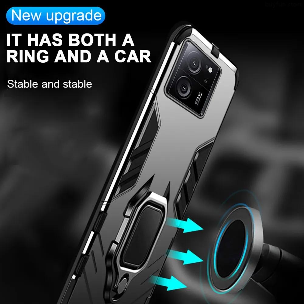 Shockproof Armor Case for Xiaomi 13t mi13 T 11t 10t Mi 12T Pro Magnet Ring Stand Bumper Phone Protective Back Cover
