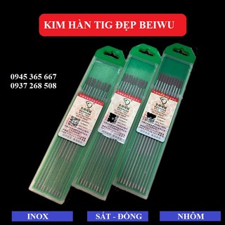Kim hàn tig inox sắt đồng 1.6 2.0 2.4 đẹp hãng beiwu jasic điện cực tig đầu đỏ zlhc weldstone