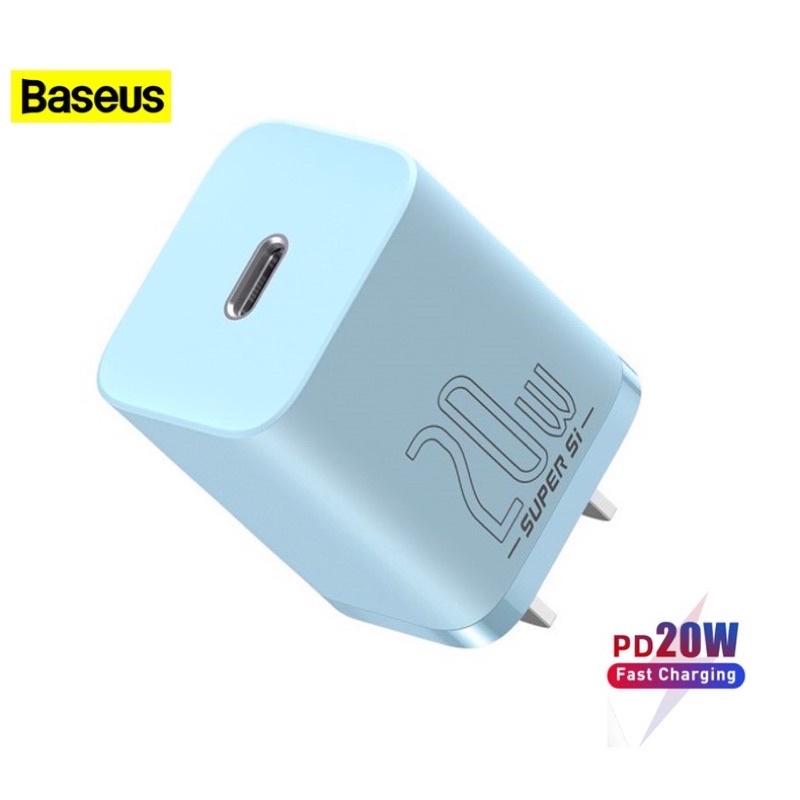 Combo bộ Sạc Nhanh Baseus GaN5 20W cho iPhone 12 13 Siêu Mini USB C Hỗ Trợ QC3.0 PD
