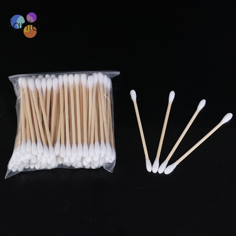 Set 100 Tăm Bông cotton Hai Đầu Dùng Một Lần Trang Điểm