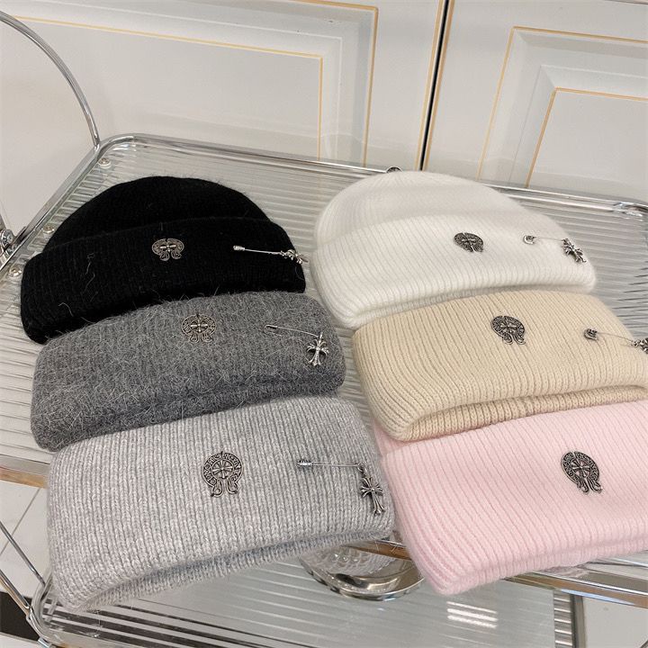 Mũ Len Phối Lông Thỏ Phong Cách punk Thời Trang Cao Cấp