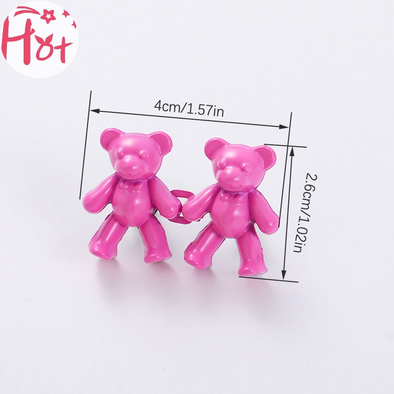 Jr 1 Cặp Nút Thắt Lưng Quần jean Thay Thế Hình Gấu Có Thể Điều Chỉnh