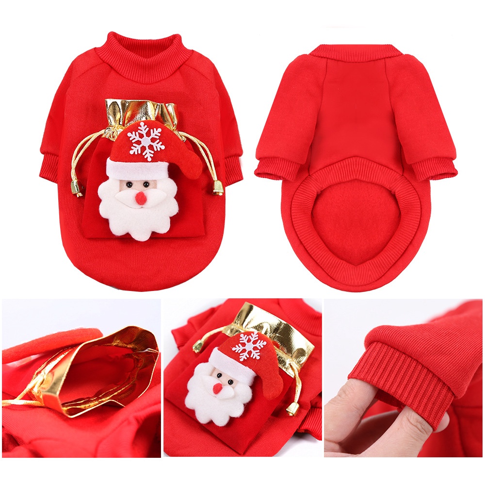 Áo sweater Lông Cừu Giữ Ấm Có Túi May Mắn Cho Thú Cưng Mùa Thu Đông