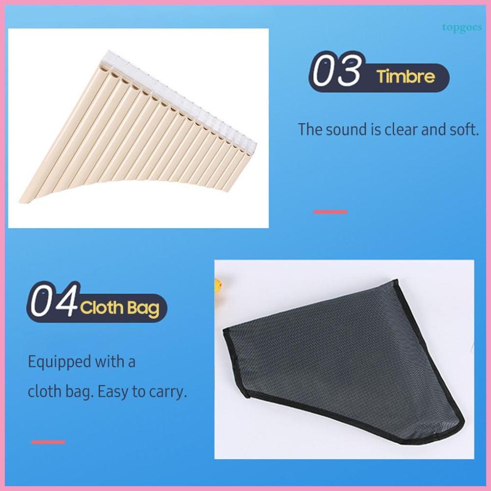 18 Pipes Pan Flute C Key Panpipes Pan Pipes with Mouthpiece Wind Instrument for Students Beginners with Carrying Bag - Easy-to-Play Pan Flute for Students and Beginners, C Key with 18 Pipes and Carrying Bag