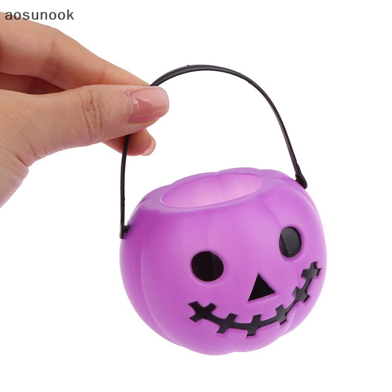 Aosunook Xô Đựng Kẹo Hình Bí Ngô halloween Nhỏ Gọn Trang Trí Tiệc Tùng Cho Trẻ Em en