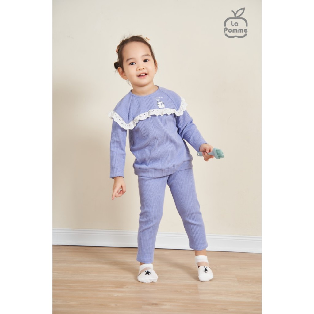 Bộ dài tay La Pomme Mèo Billy quàng khăn